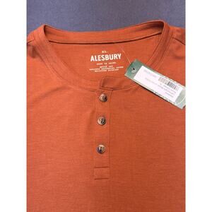 Alesbury Moisture Wicking Quick Dry Jersey Henley T-Shirt Burnt Orange XL